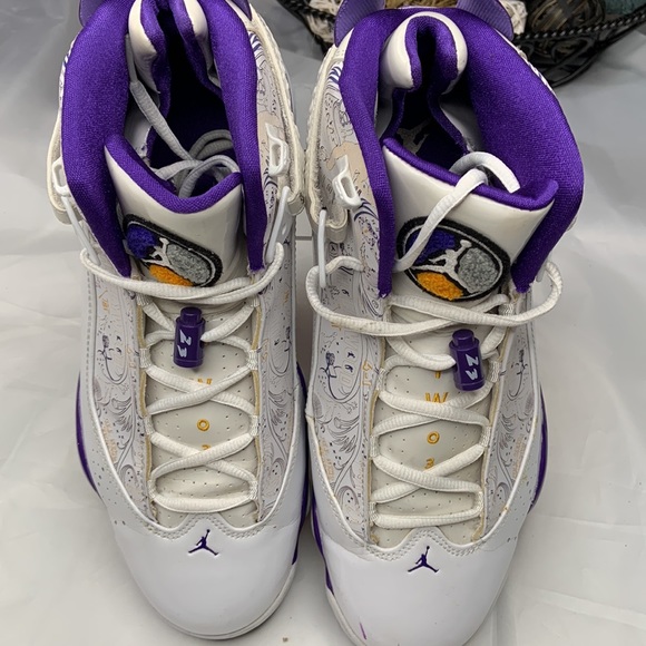 Vintage Air Jordan 6 Rings LA Lakers Championship Shoes Size 10.5 DS 2008 - Picture 5 of 7
